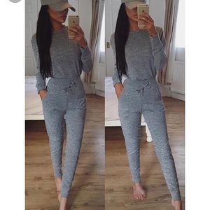 Grey long sleeve pant set